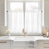 HOMEIDEAS Non-See-Through White Privacy Sheer Kitchen Curtains, 30 X 36