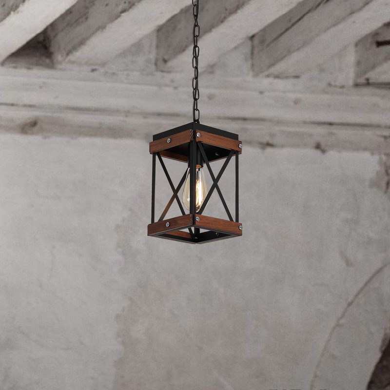 Fivess Lighting Rustic Farmhouse Plug in Pendant Light with 15ft