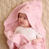 Purebaby Essential Bear Cotton Hooded Towel, Pale Blue Melange
