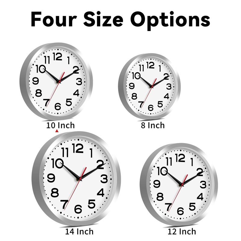 Roymnie Wall Clock Silent Non-Ticking Modern Clock Battery Operated 10