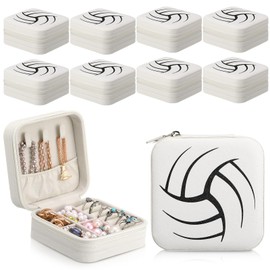 Kenning 9 Pcs Sports Ball Theme Jewelry Box for Women Sports Lover Player Birthday Gifts for Players Team Gifts(Volleyball)