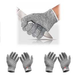 Level 5 Cut Resistant Gloves, 2 pairs，Breathable, Kitchen, Construction, Metal Cutting, Gardening (Unisex)