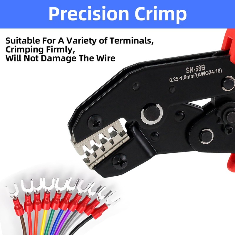 Wire Crimping Tool with Ratchetm, Ratcheting Wire Crimper Tool for