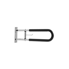 VEVOR Toilet Safety Rail, 30 Inch U-Shaped Handicap Grab Bar, Foldable Senior Safety Pole, Flip Up Toilet Grab Bars with Anti-Slip Handle, 300 Lbs Load Capacity Security Handrail with Paper Holder