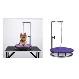 Small Pet Round Rotating Grooming Tables - Dog Groomer Table for Smaller Pets(Purple)