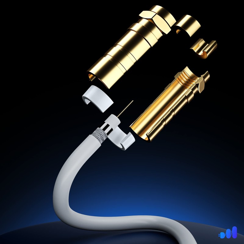 RG6 COAXIAL Cable - Quad Shielded, 1.5ft White Non-Oxygen Copper