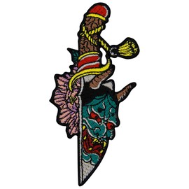 ZEGINs Hannya in The Knife Patch Embroidered Applique Badge Iron On Sew On Emblem