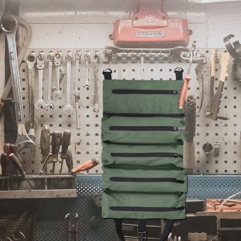 Tool Pouch with Dependable Zippers, Wrench Roll Up Tool Bag,Small