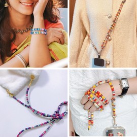 Cheriswelry 5.47 Yards 5mm Elastic Sewing String Soft Stretch Beading Cords Elastic Band Rope Chinese Knotting Cord Braided Fabric Threads for DIY Crafting Macrame Bracelet Necklace Jewelry Making