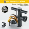 LUOGULIANG All Metal Shower Head Elbow Adapter, Stainless Steel Shower