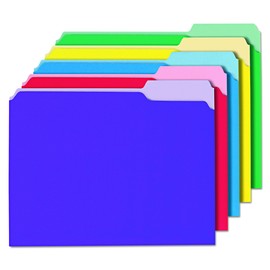Universal 12306 Recycled Interior File Folders, 1/3 Cut Top Tab, Letter, Assorted, Box of 100
