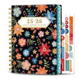 Ymumuda 2025-2026 Planner, 12-Month Daily Weekly Monthly Planner from JUL.2025 to JUN.2026, 8.4" X 6", Spiral Notebook with Stickers, Elastic Closure, Inner Pocket for Office School Supplies
