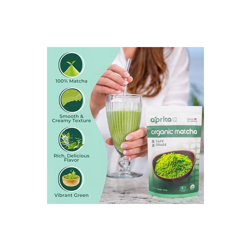 AprikaLife Organic Matcha Powder - Premium Japanese Green Tea