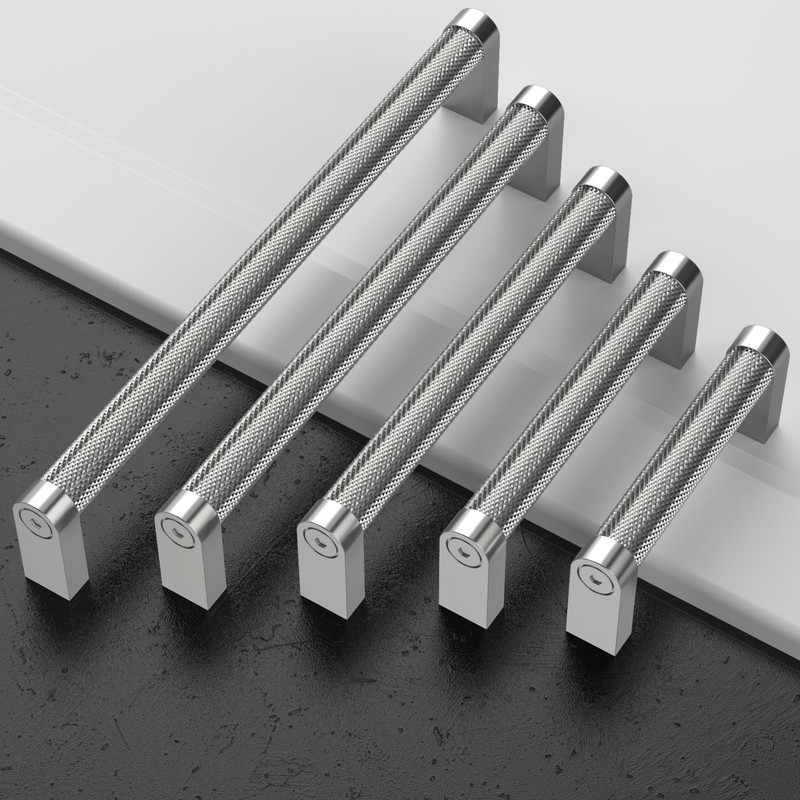 Amerdeco 10 Pack Brushed Satin Nickel Cabinet Pulls 3 Inch