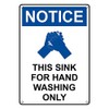 Weatherproof Plastic Vertical OSHA Notice This Sink for Hand Washing