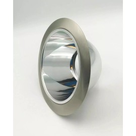 ECO lighting 5 Inch  Chrome Reflector, Satin Nickel Ring Recessed Can Trim