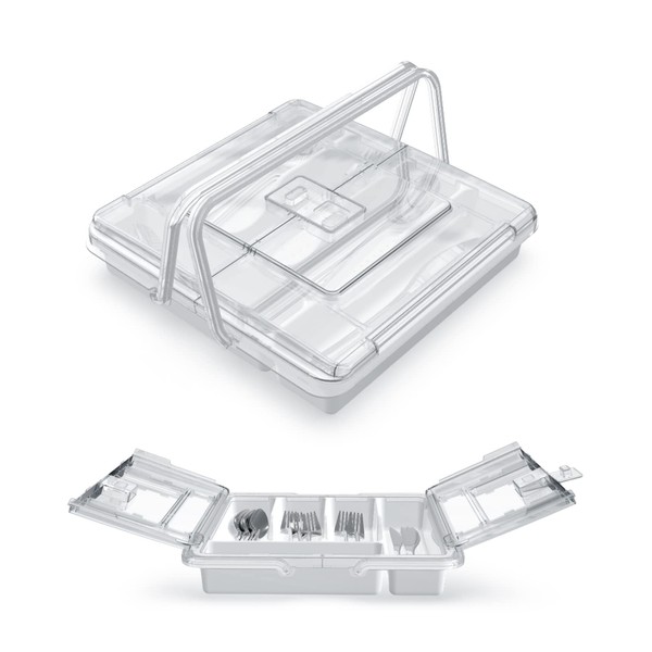 YICOCHI Portable Utensil Holder for Countertop with Lid & Handle,