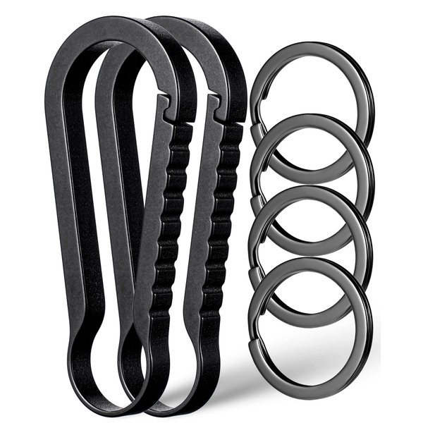 FEGVE Titanium Carabiner Keychain Clip, Small Key Holder Clip, Anti-Lost