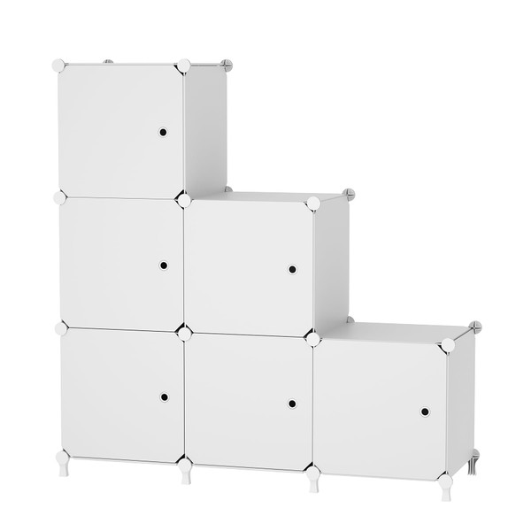 ATTDETJL Cube Storage Organizer, 6-Cube Shelves Unit with Doors, DIY