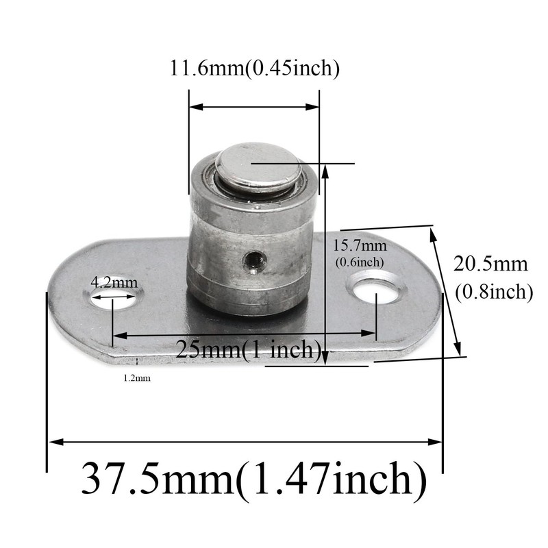 Meuey Lyot Sliding Door Roller, Stainless Steel, Silver, 2PCS, MET-88434