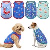 LyssKMK 4-Pack Dog Ocean Style Shirts Puppy Summer Tank Tops
