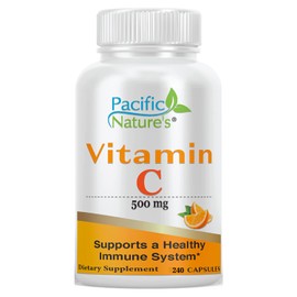 Pacific Nature's Vitamin C 500mg (240 Capsules) Antioxidant Support for a Healthy Immune System - Non-GMO, Gluten Free