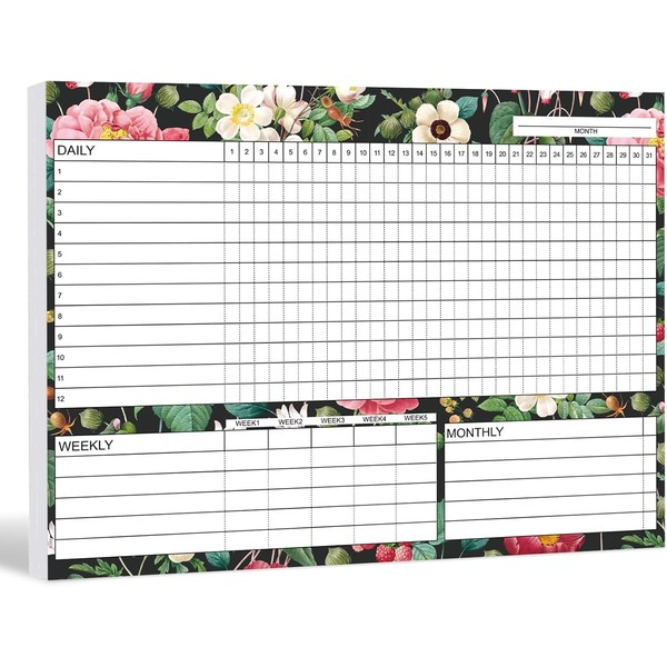Habit Tracker Calendar Habit Journal, Undated Daily Weekly Monthly Habit