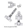 Luokim 2pcs 110 Degree Frameless Cabinet Door Concealed Hinges,Full Overlay,Nickel