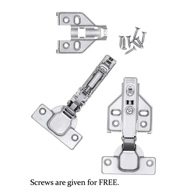 Luokim 2pcs 110 Degree Frameless Cabinet Door Concealed Hinges,Full Overlay,Nickel