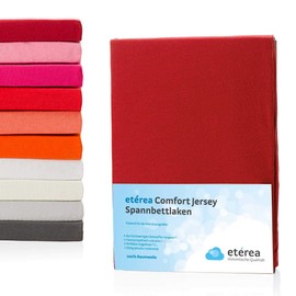 etérea Comfort Jersey Fitted Sheet in Various Sizes and Colours, Soft Fitted Sheet Made from 100% Cotton, Flat Sheet with Approx. 25 cm Base Height and 140 g/m²