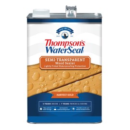 Thompson’s WaterSeal Semi-Transparent Waterproofing Wood Stain and Sealer, Harvest Gold, 1 Gallon