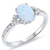 Oval White Simulated Opal Beautiful Cute Ring New .925 Sterling