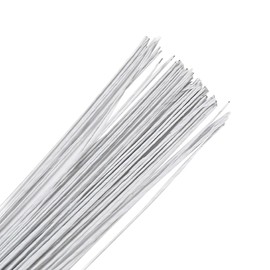 100 Pcs 18 Gauge Floral Wire Thin Flower Stem Wire Paper Wrapped Craft Wire Artificial Flower Bouquet Wire Stem Flower Arrangement Supply for Florist White