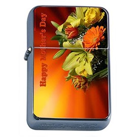Mothers Day Flip Top Oil Lighter D5 Honoring Mom Flowers Hearts