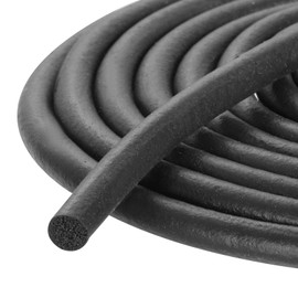 sourcing map Foam Rubber Weather Seal Strip, 4mm(0.16") Diameter x 15 Meters (49.21Ft) Long Round EPDM Solid Rubber for Reduce Noise, Shock, Friction