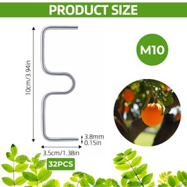 eupdd 32 Pieces Fruit Tree Branch Separators: M10 Branch Puller, M-Shaped Branch Spreader for Garden Trees, Pruning Clips for Fruit Trees, Branch Support for Fruit Trees, Levelling Branches