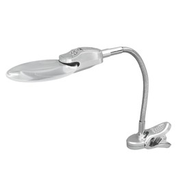 Magnifying Glass with Light Adjustable Flexible Gooseneck Clip On Magnifying Lamp for Reading Bed Work Crafts Sewing