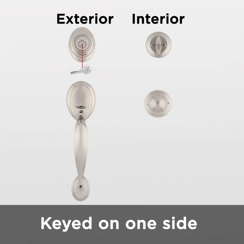 Kwikset Dakota Front Door Lock Handle and Deadbolt Set, Entry