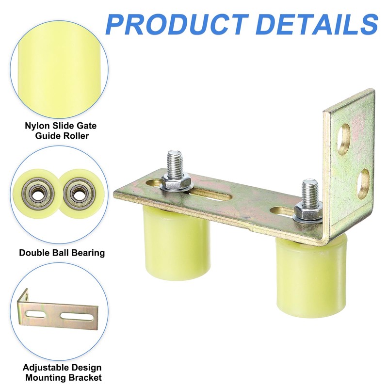 uxcell 1Set Slide Gate Guide Roller, 1.7" Nylon Rollers Gate