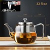 Glass Tea Pot with Infuser and Lid, Heat Resistance Borosilicate