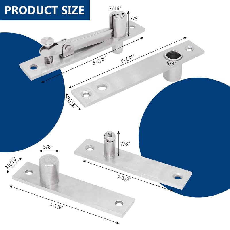 330 LBS Pivot Hinge Set with Door Catch for Large
