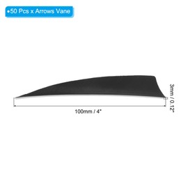 PATIKIL Arrow Feathers Pack of 50 4 Inch Arrow Turkey Feather Fletch Right Wing Feathers Black Arrow Feathering for DIY Target Shooting