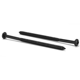 #10 x 3-1/2" Wood Screw 100Pcs 18-8 (304) Stainless Steel Pan Head Fast Self Tapping Drywall Screws Black Oxide by SG TZH