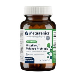 Metagenics UltraFlora Balance Probiotic - Shelf-Stable Daily Gut Health Supplement for Digestive & Immune Support* - Non-GMO & Gluten-Free - 30 Capsul