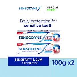 SENSODYNE [Value Pack] Sensodyne Sensitivity & Gum Sensitivity Relief & Improve Gum Health Caring Mint Toothpaste Pack (100g x 2)