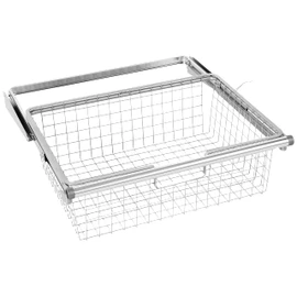 Rubbermaid Configurations Sliding Basket for Closet Drawer Organization, Titanium, Sturdy Slide Out Basket for Home/Laundry/Bathroom/Mudroom/Pantry/Linen Closet
