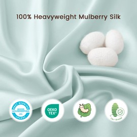 THXSILK 7A+ Grade 100% Mulberry Silk Crib Mattress Sheet for Baby Boys All Standard Bassinet/Cradle/Cot/Crib Mattress, Oeko-TEX Certified Safety, Light Blue