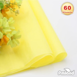 PMLAND Gift Wrapping Tissue Paper - Yellow Color - 20 Inches x 26 Inches 60 Sheets