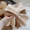 Winter Warm Women's Unisex Two-Tone Knit Ribbon Warmer Neck Warmer Scarf Wine 2ea