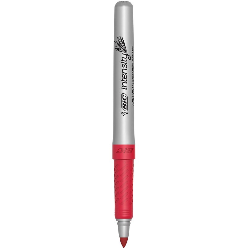 BIC Intensity Permanent Markers Fine Point - Red, 12 Pack